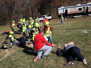 Student TEEN CERT participants engage in a disaster response drill during the 2016 event in Wentzville. Photo by Mark Rosenblum 