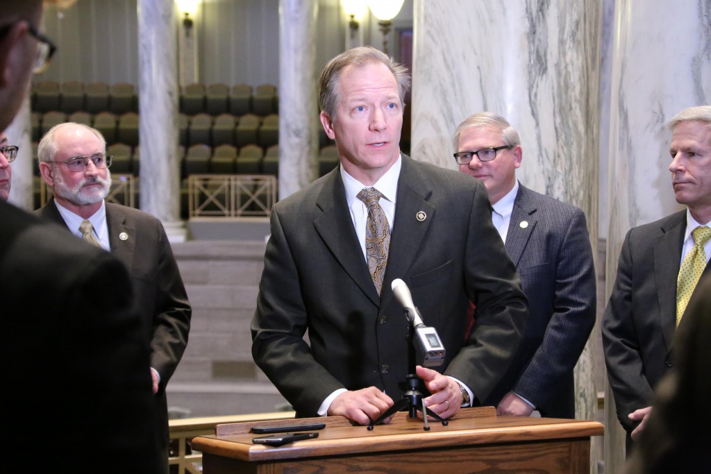 I attended a press conference with Senate leadership where we discussed Sen. Schaff's infectious disease legislation.