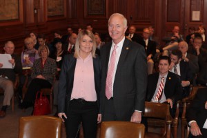 Sen. Mike Cunningham, R-Rogersville, with his constituent, Nikki Whitehead who was appointed to the State Fair Commission.