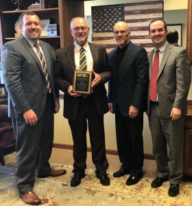 Mike Lodewegen, MASA; Sen. Gary Romine;  Doug Hayter, Exec. Dir., MASA; Scott Kimble, MASA